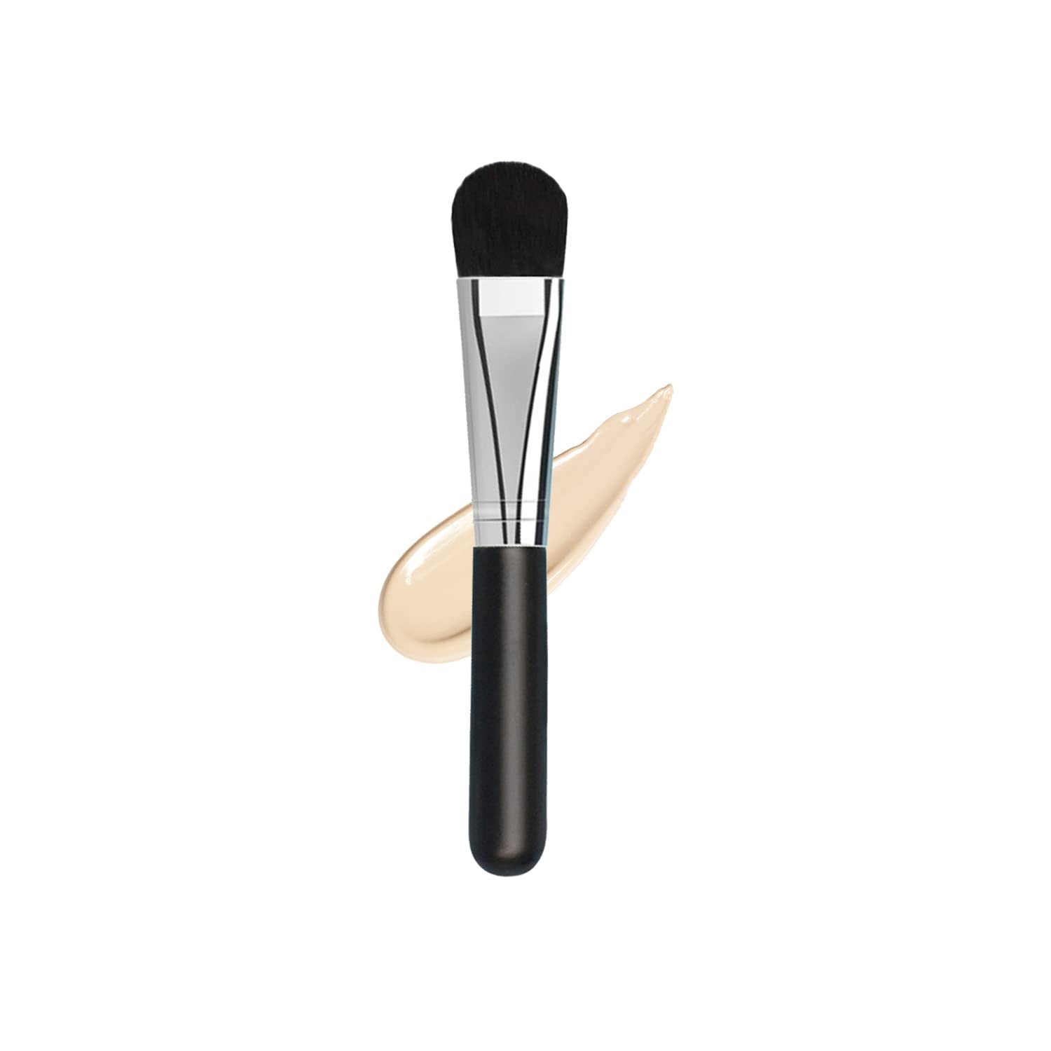 Facial Mask Application Brush, Black+Silver Soft Man-made Fiber Brush Head Cosmetic Tool for Body Lotion, Mud, Clay, Charcoal Mixed Mask