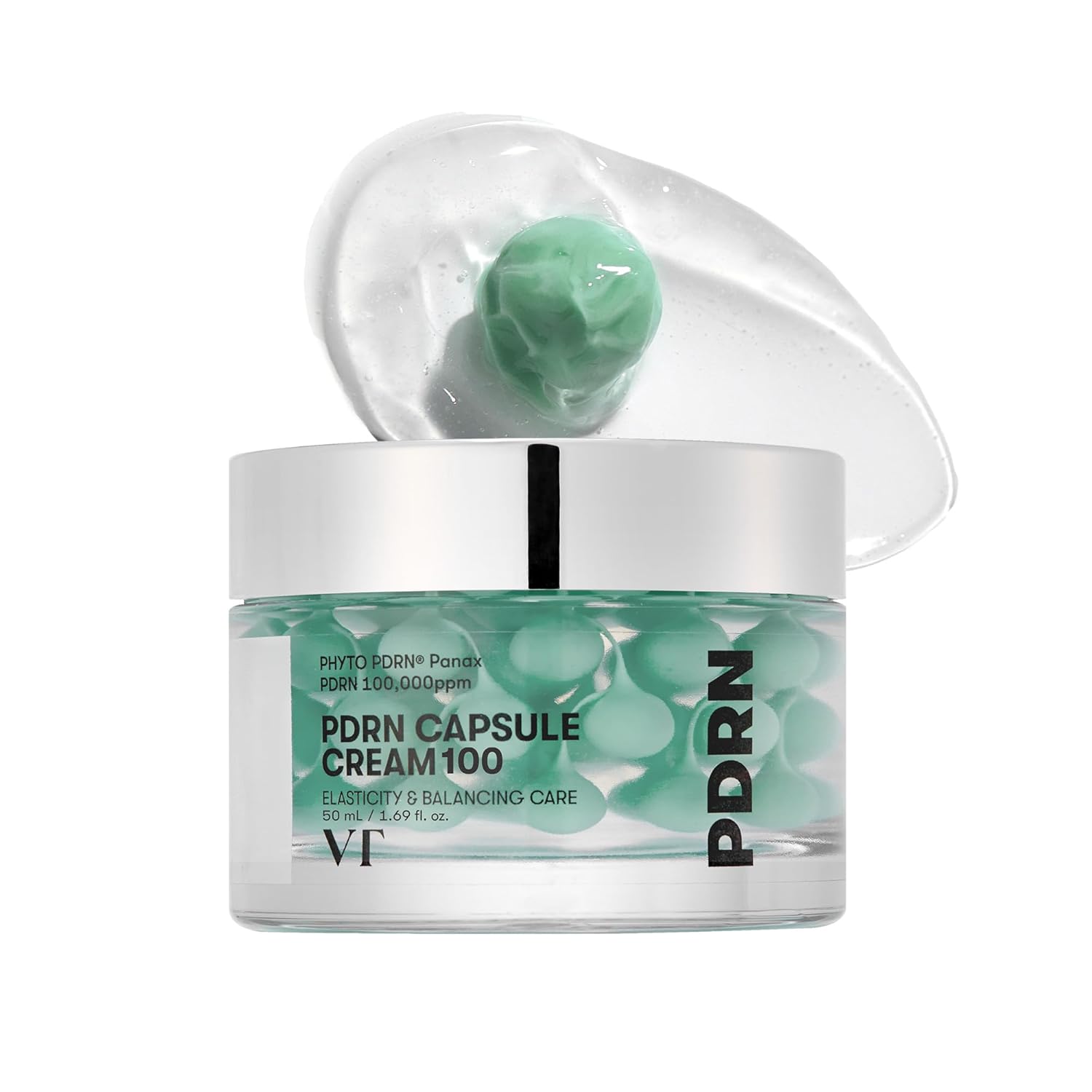 VT COSMETICS PDRN Capsule Cream 100, 1.69 fl. oz. | Hydrating Face Moisturizer, 100,000ppm PDRN, Hyaluronic Acid, 9 Peptides, Firming & Plumping Nourishing Cream