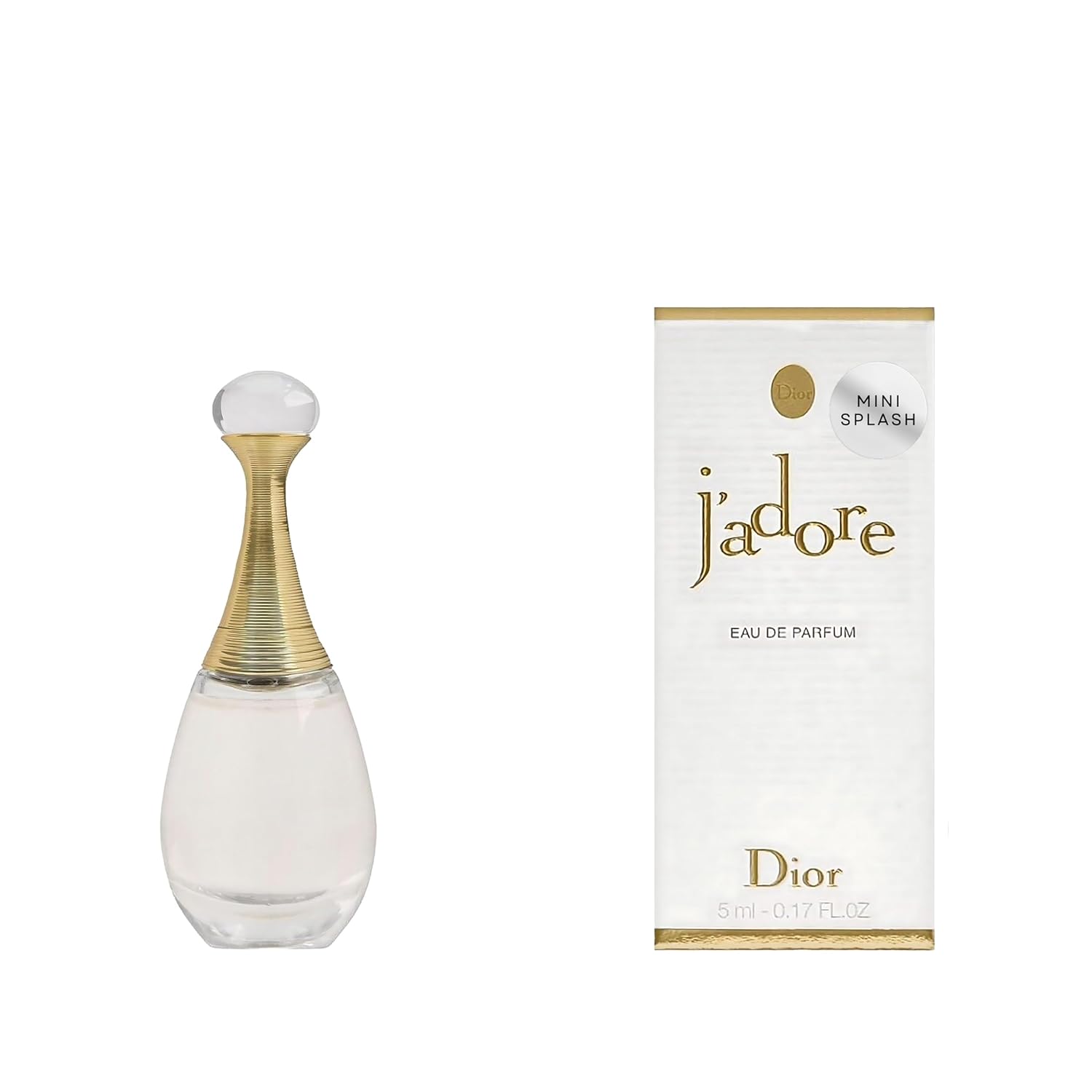 Dior Jadore Eau de Parfum Splash Mini for Women, 0.17 Ounce | Women's Eau de Parfum, Mini Splash Bottle, Floral Fragrance, Travel Size, Designer Perfume, Collectible
