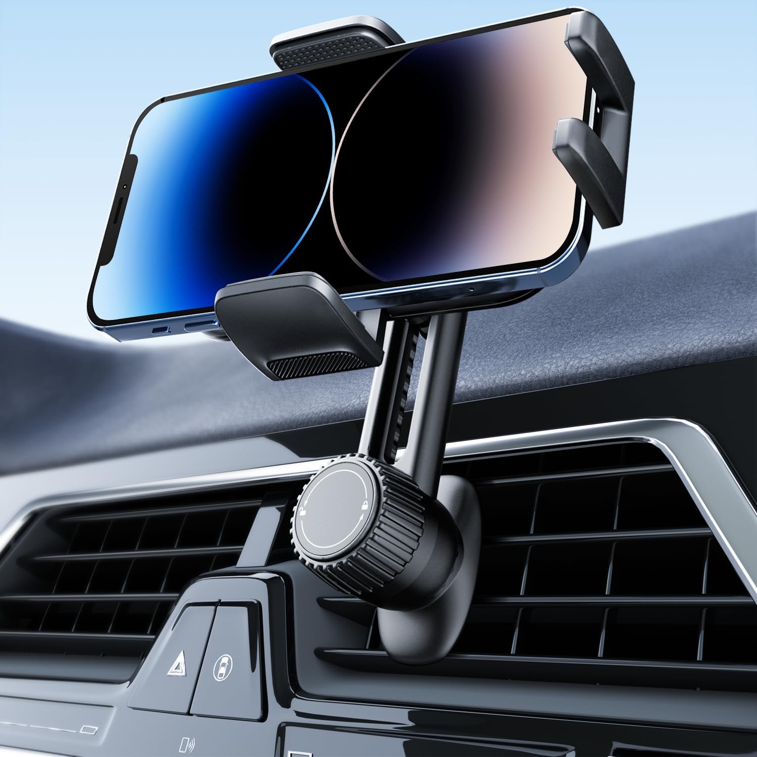 Phone Holders for Your Car: [Never Blocking] Air Vent Cell Phones Mount for iPhone 17 Pro Max & Samsung Android Smartphone [Thick Cases Friendly] Hands-Free Auto Mobile Phone Stand