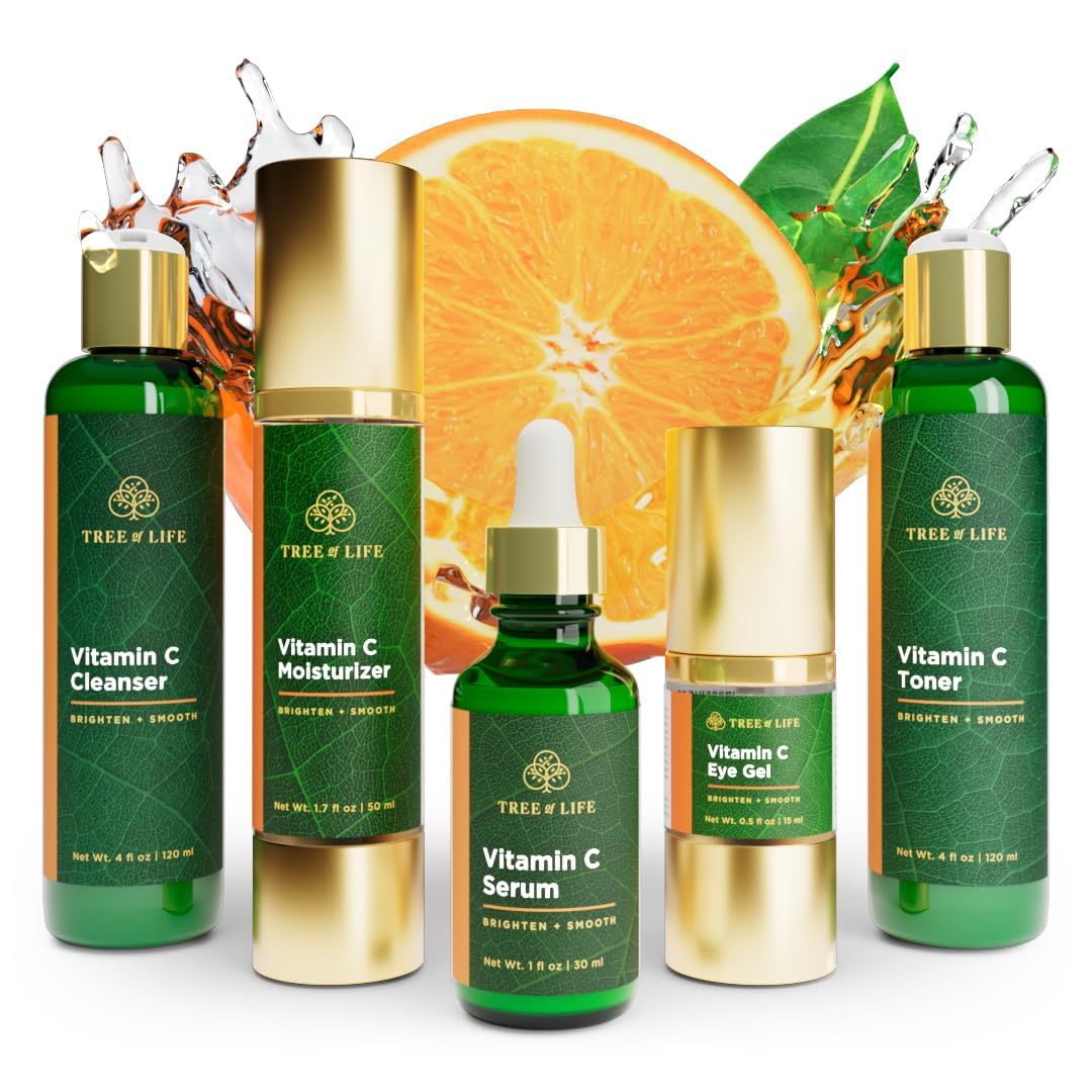 Tree of Life Vitamin C Ultimate Skin Care Collection - 5 Piece Set | Ultimate 5-piece Vitamin C face serum collection. Complete skin care set for brightening and hydrating.