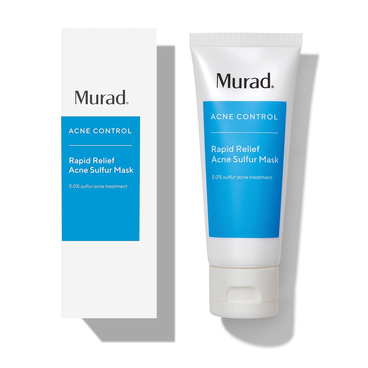 Murad Rapid Relief Acne Sulfur Mask - 5% Sulfur, Salicylic Acid - 2.5 Fl Oz | Face mask with 5% Sulfur & Salicylic Acid targets acne breakouts while Austrian Peat smooths texture and calms redness