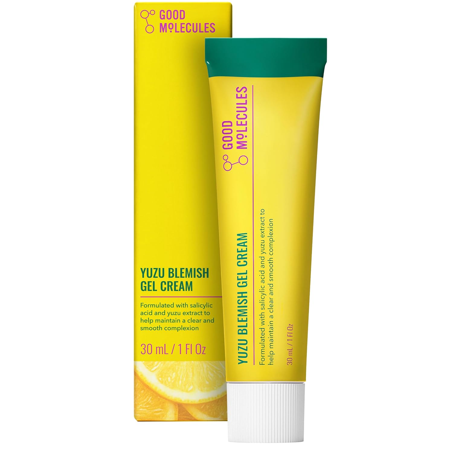 Good Molecules Yuzu Blemish Gel Cream with Salicylic Acid, 1 fl oz | Gel cream with salicylic acid and yuzu extract that helps maintain a clear, smooth-looking complexion.
