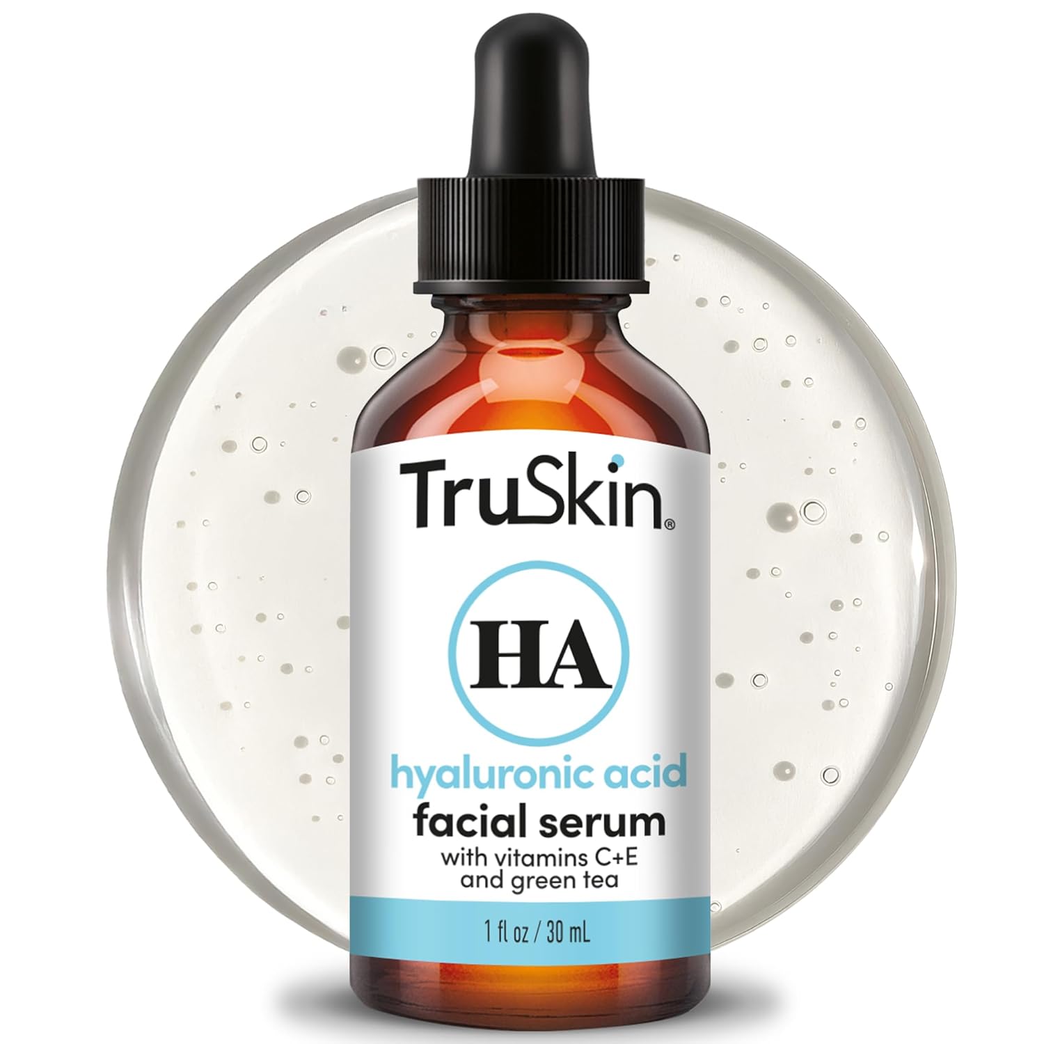 TruSkin Hyaluronic Acid Serum for Face for Hydrated, Plumper Skin, 1 fl oz | With 7 ultra-hydrating ingredients to replenish moisture and leave skin feeling soft, smooth and healthy-looking