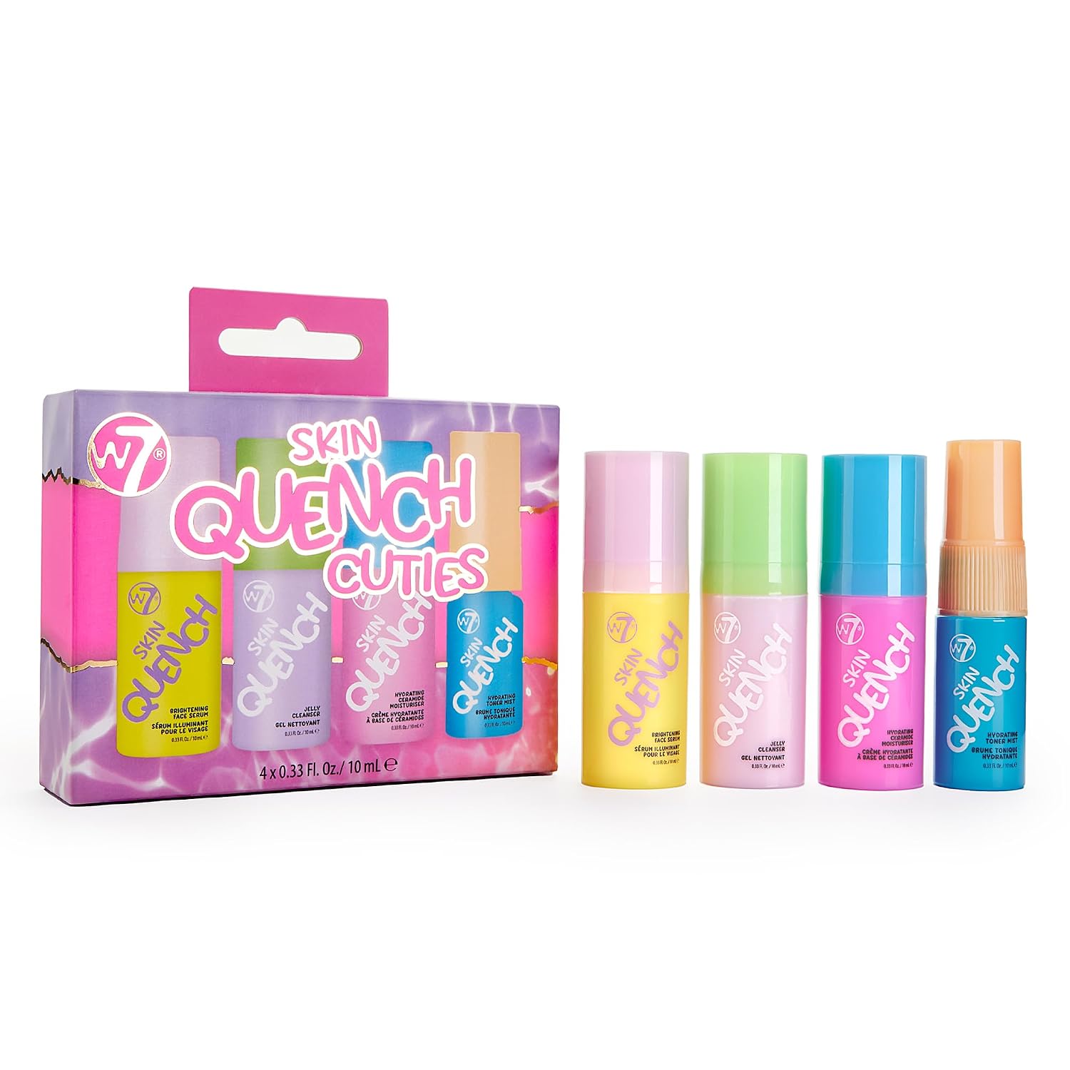 W7 Skin Quench Cuties - Travel Size Skincare Minis | Hydrating Moisturizing Skincare, Portable Format