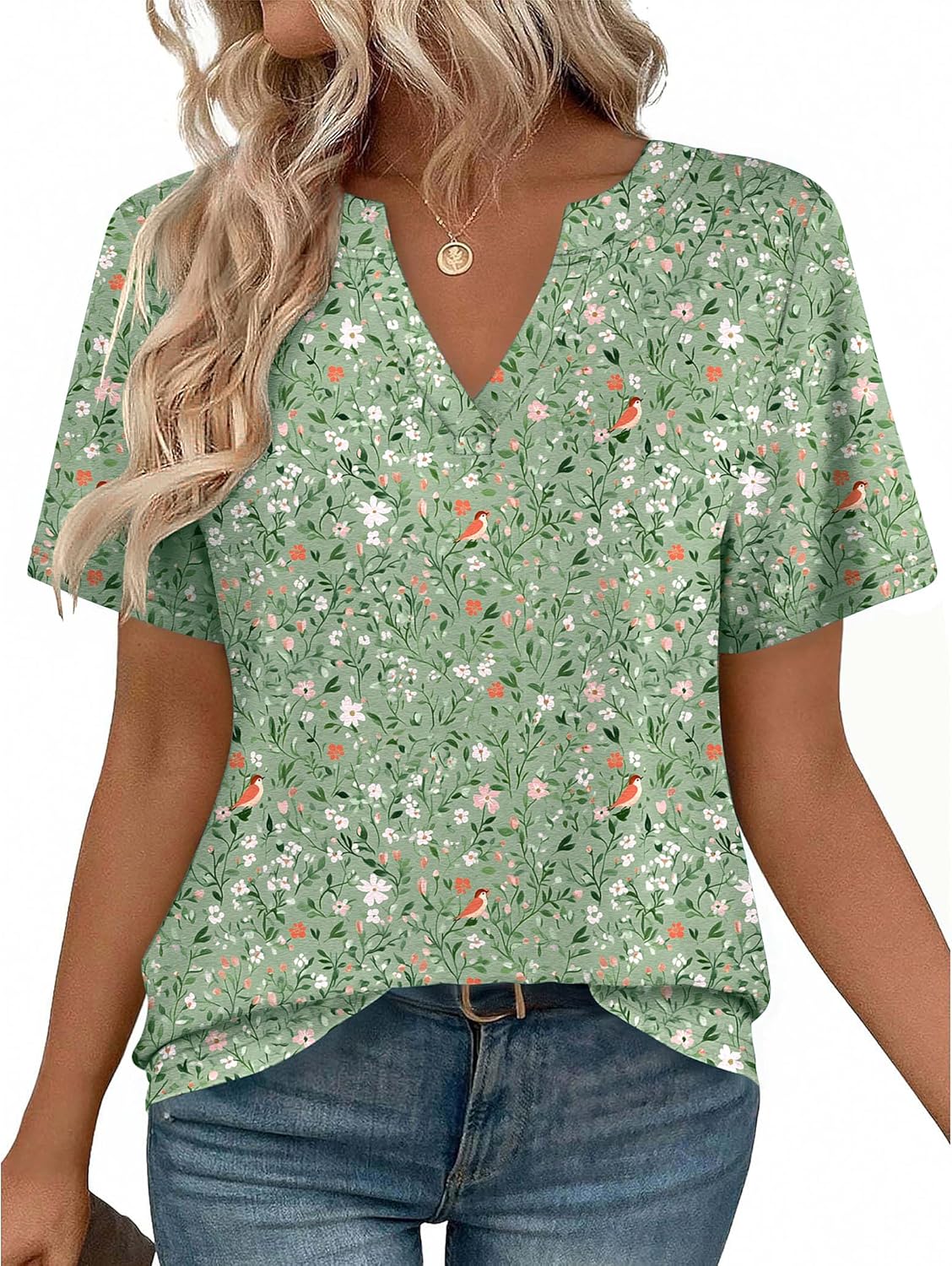 Zeagoo Womens Tops Short Sleeve V Neck Tee Shirts Cute Dressy Casual Clothing Business Work Blouse