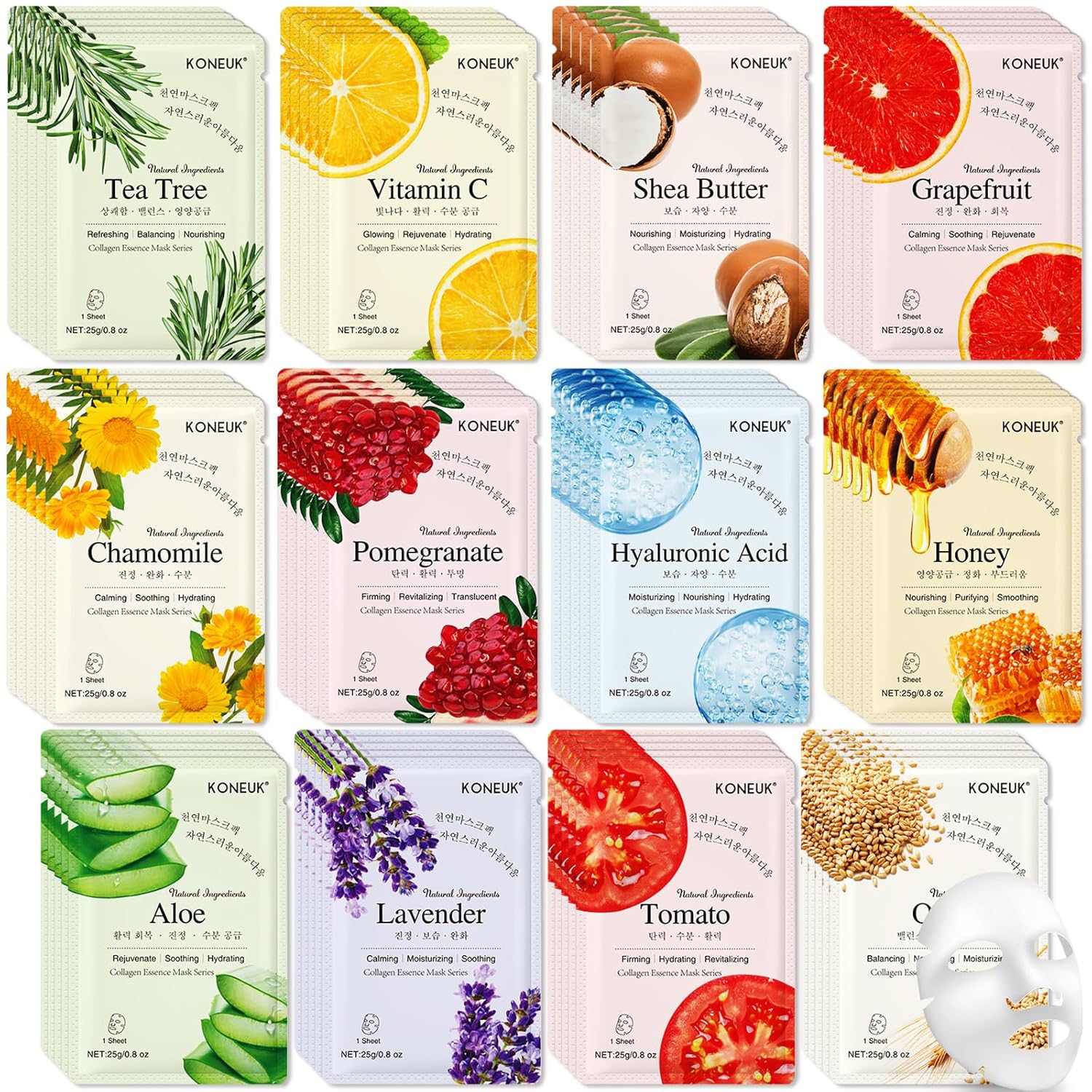 84 Pack Collagen Face Masks Skincare for Women, Hydrating & Moisturizing | Sheet Face Masks for Women Skin Care, Face Mask Gifts Set for Spa Party, Bulk Facial Masks Suitable for All Skin Types