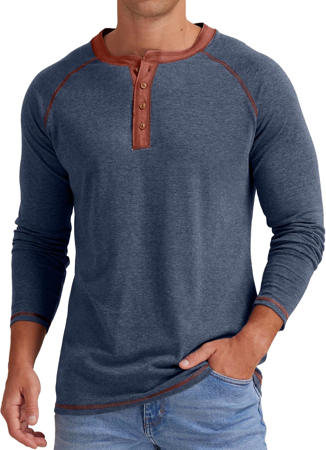 Sailwind Mens Henley Long/Short Sleeve T-Shirt Cotton Casual Shirt