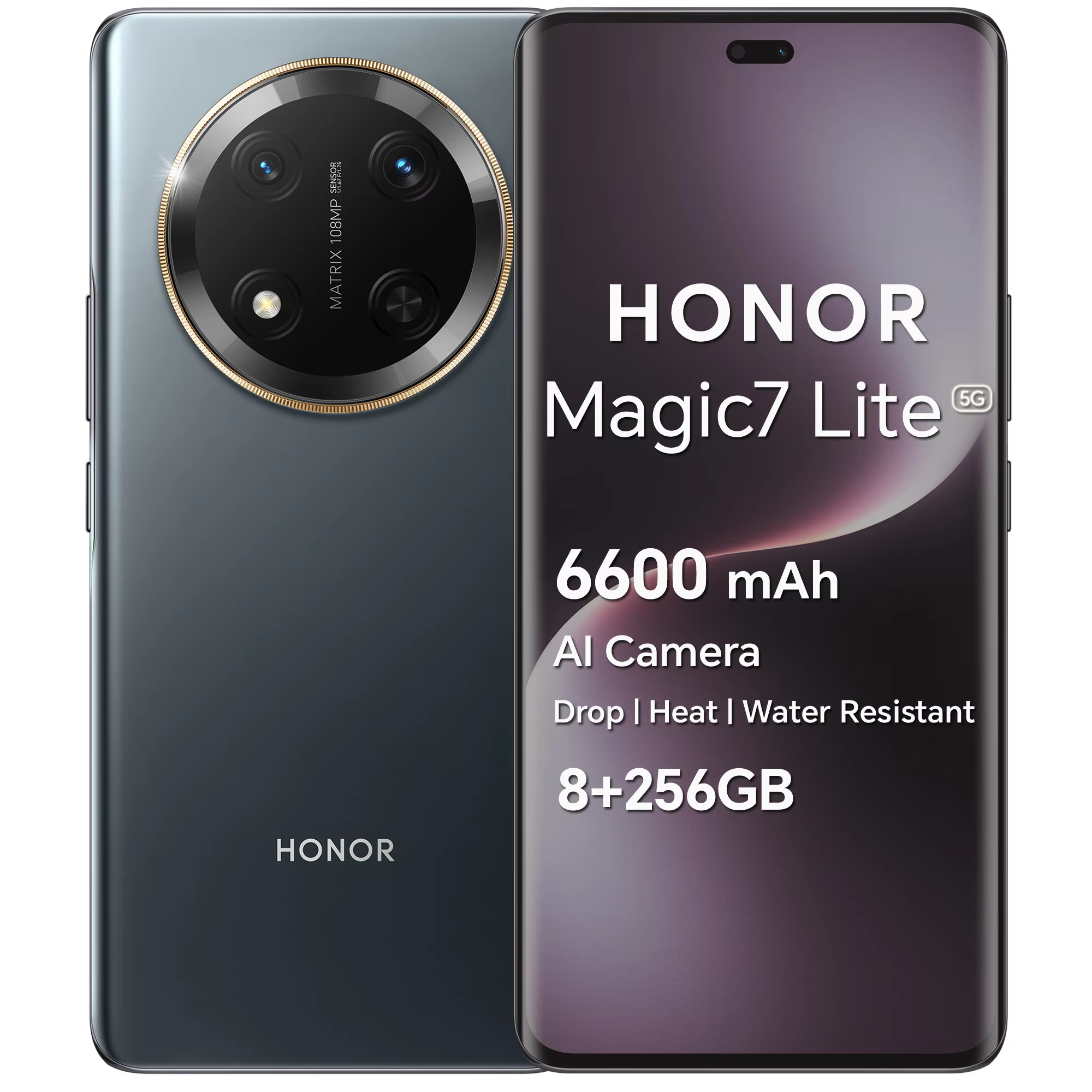 HONOR Magic7 Lite 5G, version européenne, smartphone 5G, batterie 6600 mAh, appareil photo principal IA 108 MP, résistance aux chutes certifiée 5 étoiles SGS