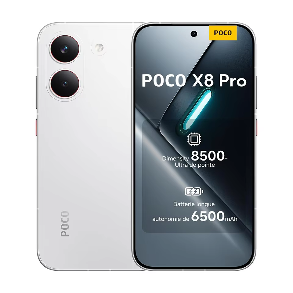 Version EU du smartphone POCO X8 Pro 5G, processeur Dimensity 8500-Ultra, écran AMOLED 6,59 pouces 1,5K 120Hz, appareil photo 50MP, batterie 6500mAh, NFC