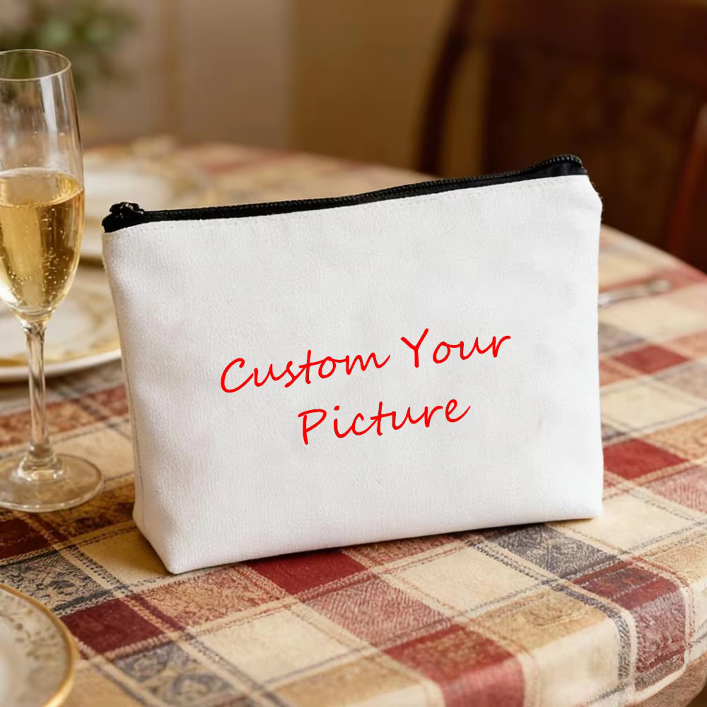 Custom Design Add Your Photo Company Logo Cosmetic Bag Organizer Wallet Pencil Bag Personalized Coin Pouch Women's Beauty Case