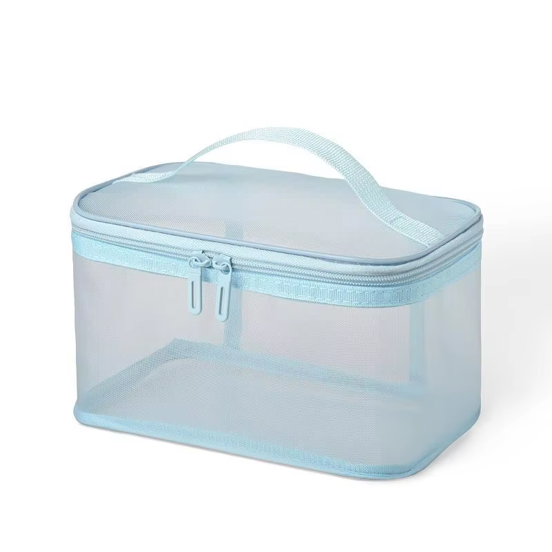 Transparent Single‑Layer Mesh Cosmetic Bag Large Capacity Makeup Skincare Pouch For Travel Daily Storage Use - AliExpress 1524