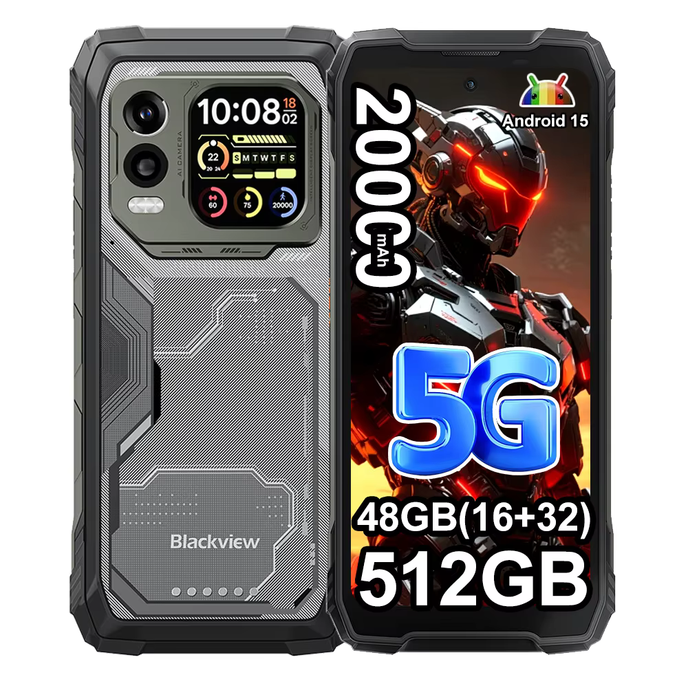 Blackview XPLORE 1 Pro [Sans chargeur UE] Smartphone robuste 48(16+32)Go+512Go 5G 6.78'' IPS 2.4K 20000mAh Android 15 NFC 64MP+50MP
