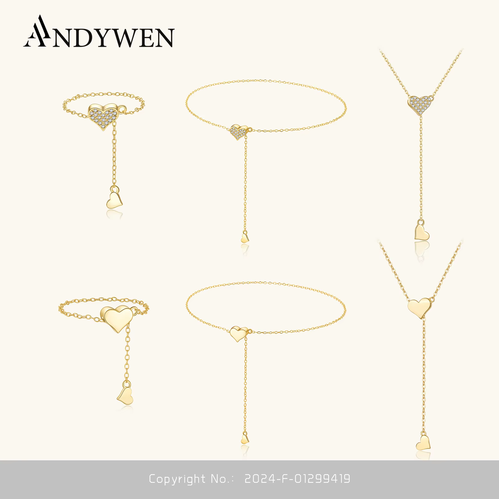 ANDYWEN 925 Sterling Silver Transformer Adjustable Chain Heart Pendant Charm Necklace Drop Choker Resizable Women Luxury Jewekry