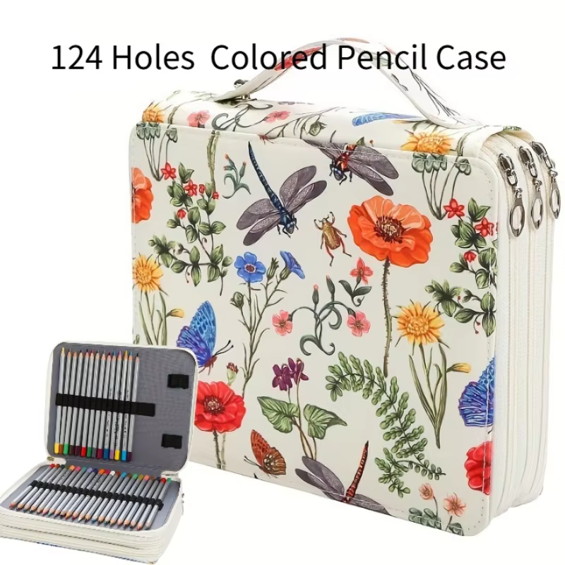 124 Holes Pencil Case Large Capacity Pen Pouch  for Markers Colored Pencils School Office Supplies Estuche Portalápices - AliExpress 21