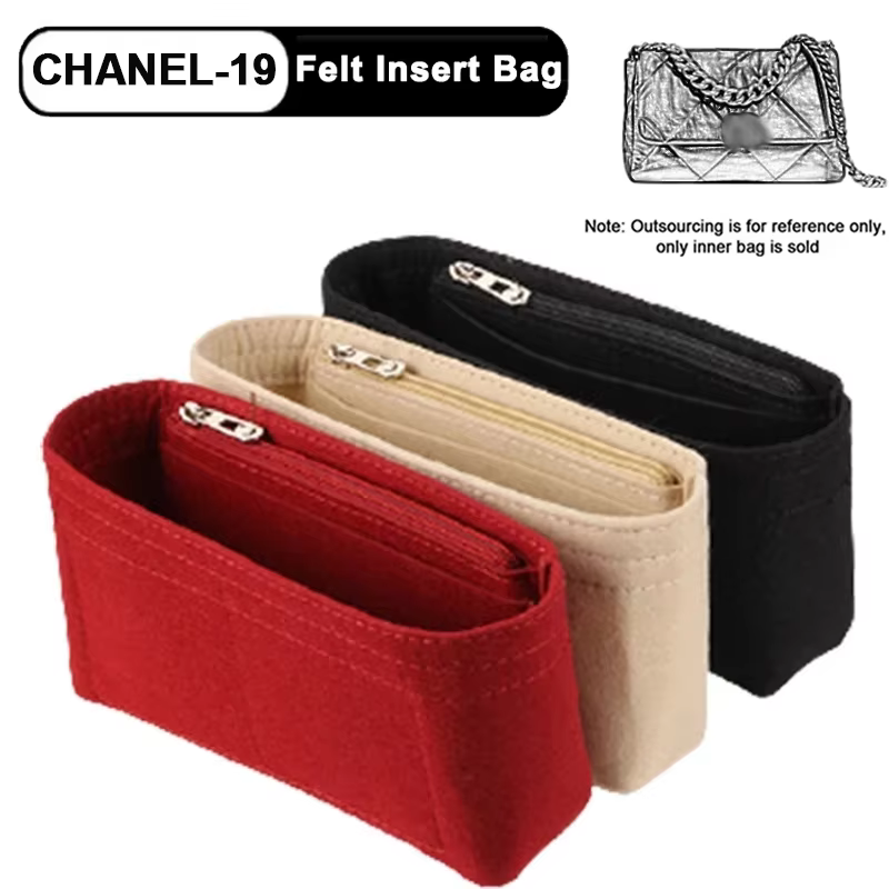 For Chanel19 Flap Handbag Felt Cloth Insert Bag Organizer Makeup Handbag Organizer Travel Inner Purse Cosmetic Bags - AliExpress 1524