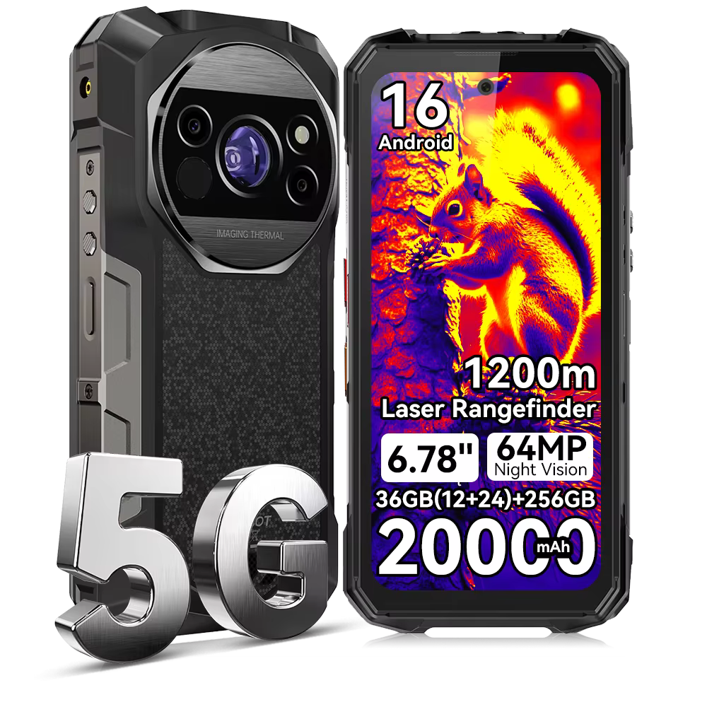 FOSSiBOT F115 UItra 36GB(12+24)RAM+256GB Android 16 20000mAh 64MP Caméra de vision nocturne Premier téléphone robuste au monde à triple vision