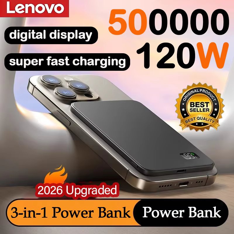 Lenovo 500000mAh Magnetic Wireless Power Bank Ultra Thin Portable CCC Certified Super Fast Charging LED Display Pack for MagSafe - AliExpress 202192403