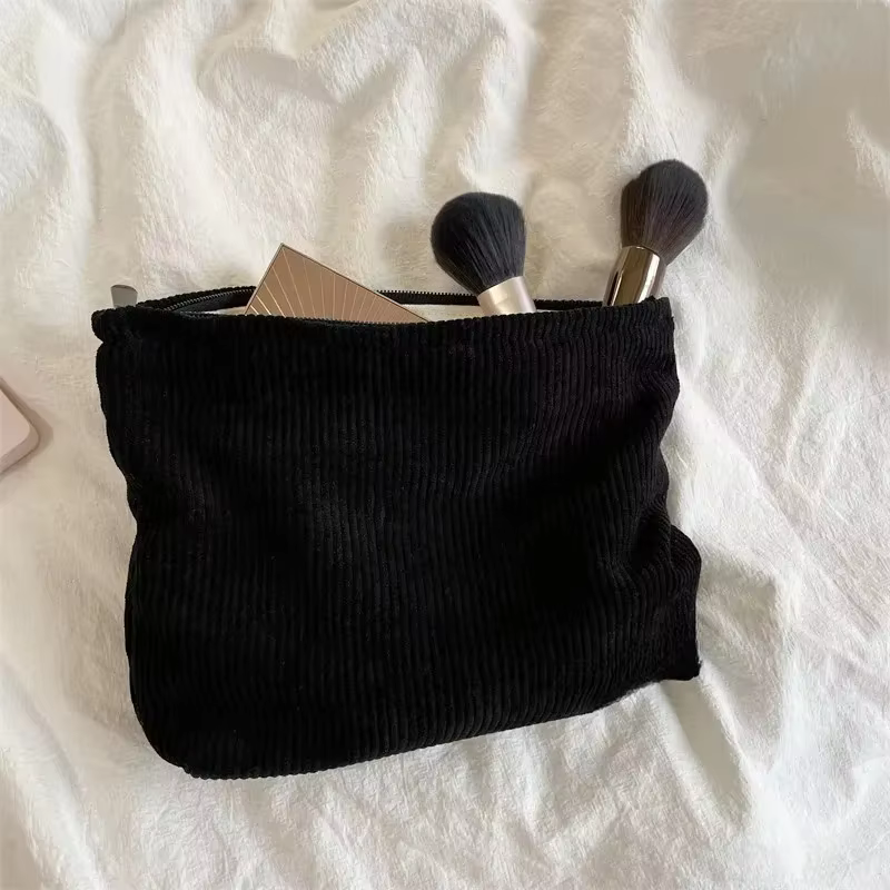 Corduroy Travel Cosmetic Bag Portable Makeup Storage Bag Purses Women Large Capacity Zipper Make Up Organizer Storage Clutch - AliExpress 1524